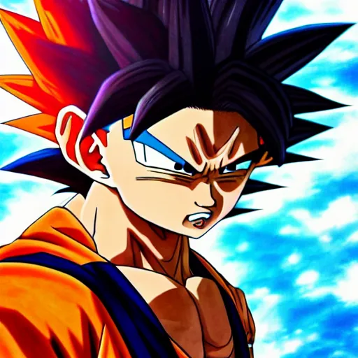 Image similar to ultra realistic portrait painting of a fusion of goku and naruto, art by akira toriyama, 4 k, dragon ball artstyle, cel shaded, highly detailed, epic lighting, full body