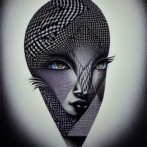 Image similar to surreal lowbrow monumental dynamic soft shadow portrait drawn by 9 0 s aerosol, illusion surreal art, highly conceptual figurative art, intricate detailed illustration, controversial poster art, polish poster art, geometrical drawings, no blur