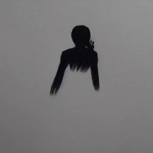 Image similar to drawing of the shadow silhouette of anime girl