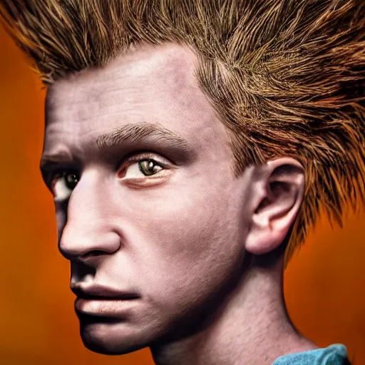 Prompt: stunning award winning hyperrealistic hdr 8 k highly detailed portrait photo of bart simpson as a real human