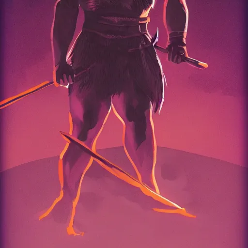 Prompt: Conan the Barbarian illustration, bisexual lighting scifi pulp