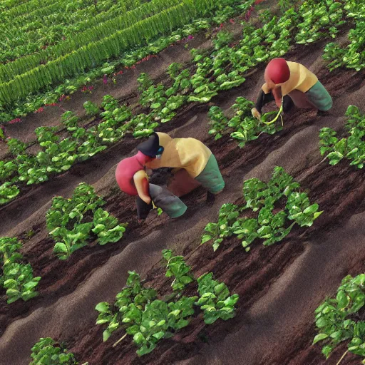 Image similar to koneki ken planting potatoes in belarus, instagram photo, photorealistic, hyper detailed, hyper realistic, houdini, vfx, unreal engine 5, octane render, 8 k, full hd