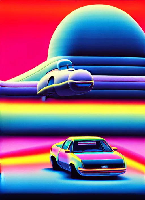 Image similar to drifting car by shusei nagaoka, kaws, david rudnick, airbrush on canvas, pastell colours, cell shaded, 8 k,