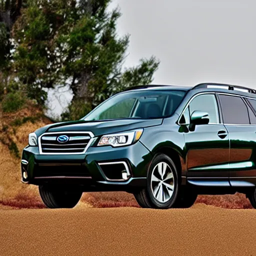 Image similar to a 2 0 1 5 subaru forrester made entirely out of emeralds