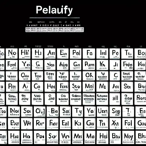 Prompt: periodic table of beauty