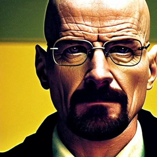 Prompt: walter white as a character from the matrix, award winning shot