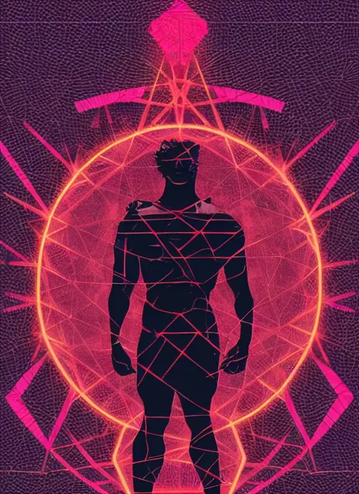 Prompt: black background with subtle red and purple geometric design elements, statue of hercules, nekro, graphic design, collage art, thin lines, dark, glitch art, neo vaporwave, gritty, layout frame, trending on artstation