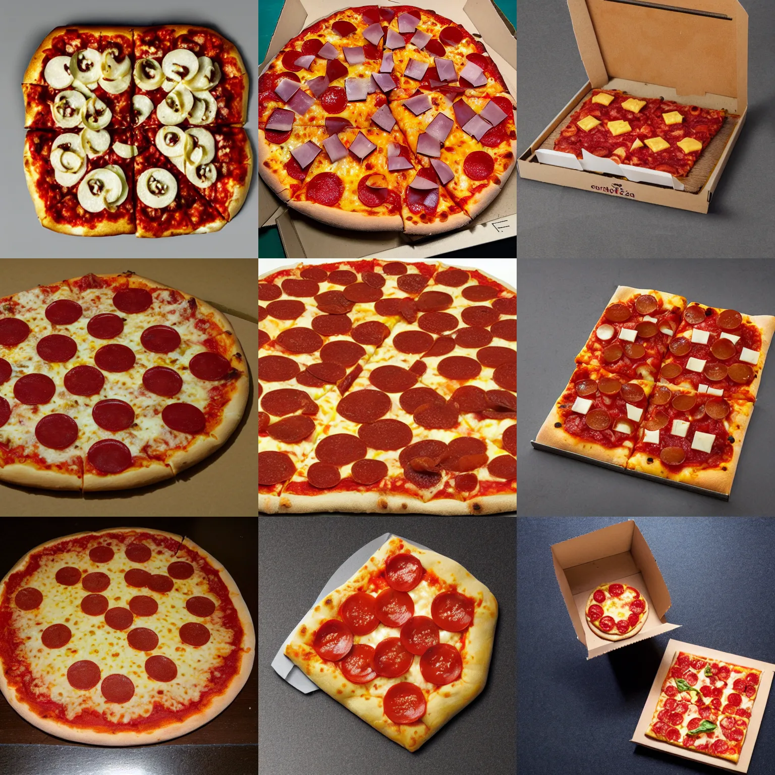 Prompt: a cubic pizza