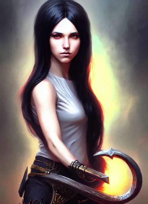 Image similar to a _ fantasy _ style _ portrait _ painting _ of young adult, black fringe hair, round face, rpg dnd oil _ painting _ unreal _ 5 _ daz. _ rpg _ portrait _ extremely _ detailed _ artgerm _ greg _ rutkowski _ greg