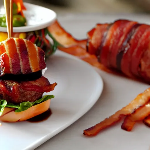 Image similar to bacon wrapped bacon cheeseburger