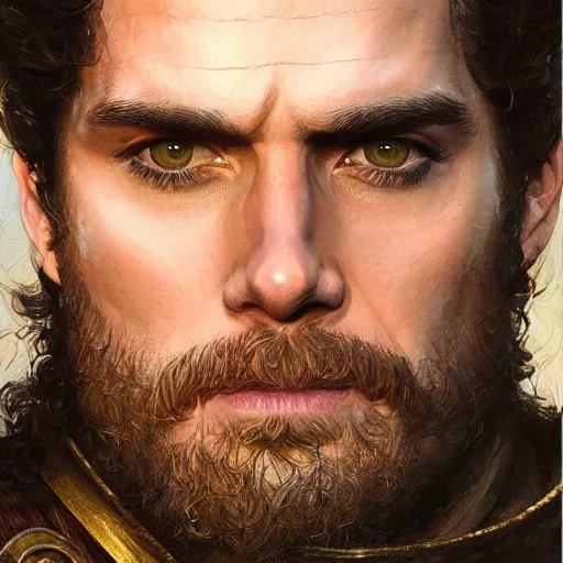 Image similar to henry cavill the king as a realistic fantasy d & d character, closeup portrait art by donato giancola and greg rutkowski, realistic face, digital art, trending on artstation