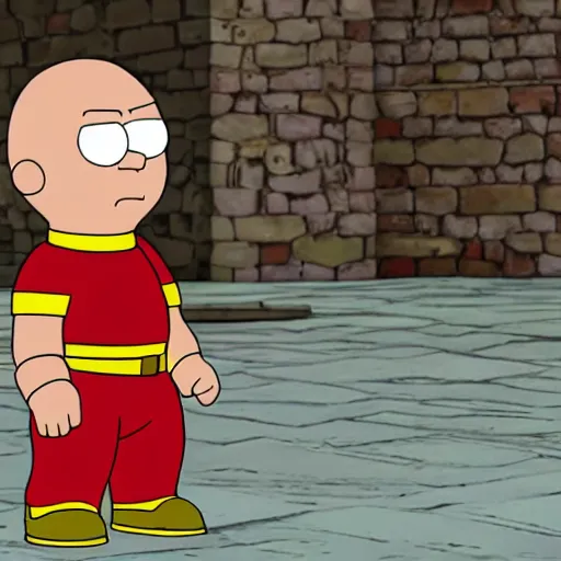 Prompt: Stewie Griffin dressed as a Roman gladiator