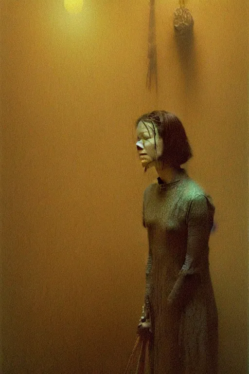 Image similar to alyson hannigan as maid by beksinski