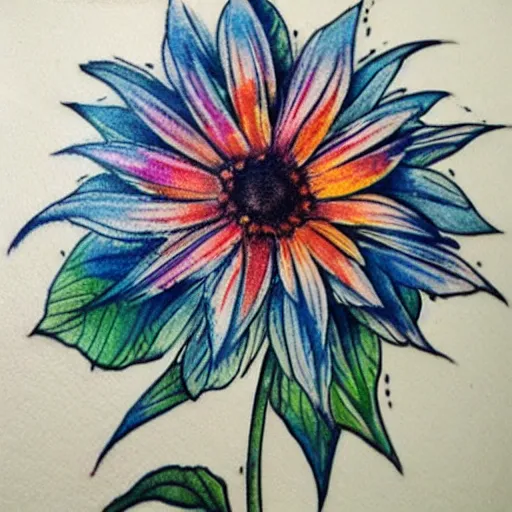 Image similar to great tattoo watercolor cornflower