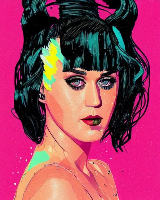 Prompt: portrait of katy perry by conrad roset