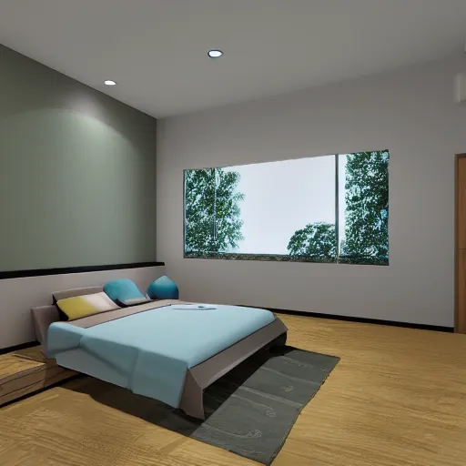 Image similar to parallax mapping of bedroom