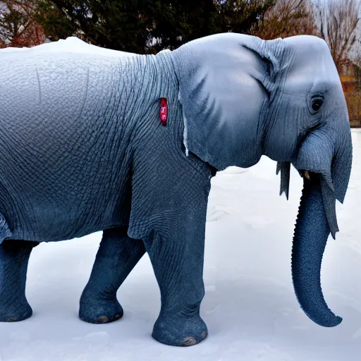 Image similar to fish frozen inside an ice sculpture of an elephant