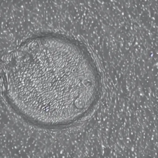 Image similar to biological mistake, microscope cell division, film grain, macro, magnification