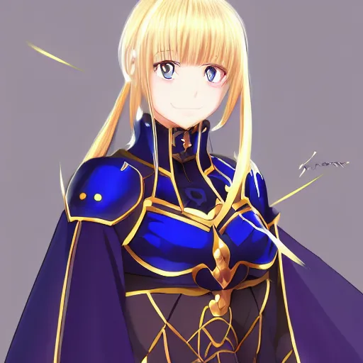 Image similar to portrait of artoria pendragon, anime fantasy illustration by tomoyuki yamasaki, kyoto studio, madhouse, ufotable, symmetrical face, trending on artstation