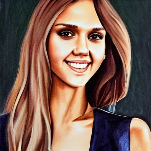 Prompt: a portret of Jessica alba, by Johanna, Martine