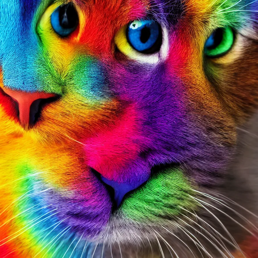 Image similar to a Rainbow cat, ultra realistic, 8K