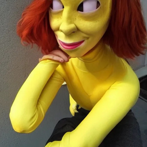 Image similar to a banana woman that has the face of emma stone on it, dalle 2 reference