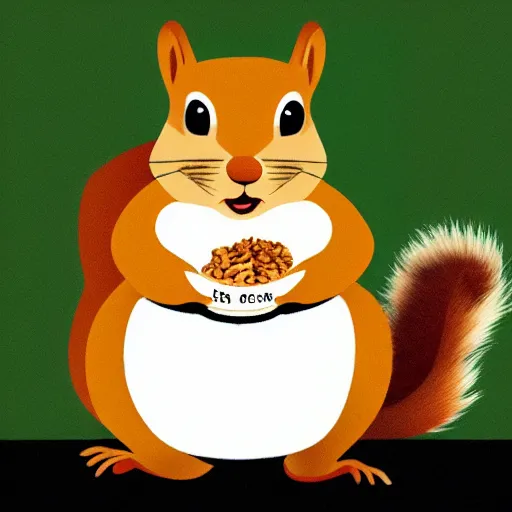 Image similar to squirrel, obese, with the face of walter white, eating nuts,