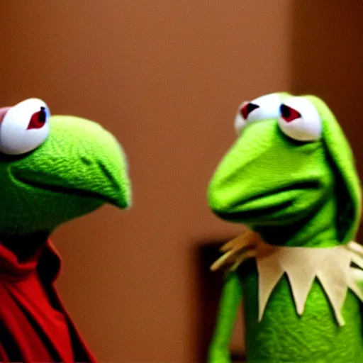 Image similar to kermit and god the conversation