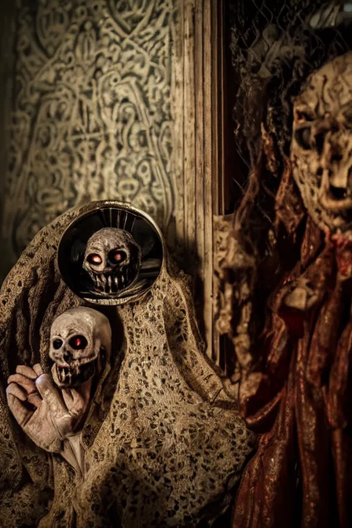 Image similar to horror movie pengabdi setan 3, high resolution, photorealistic, smooth, details, 4 k, aesthetic lighting, baroque object, sharp focus, hyperdetailed object, professional photography, pullitzer winning, 8 0 0 photo by : canon eos 5 d mark iv, by karah mew and adnan abidi and jodie bateman