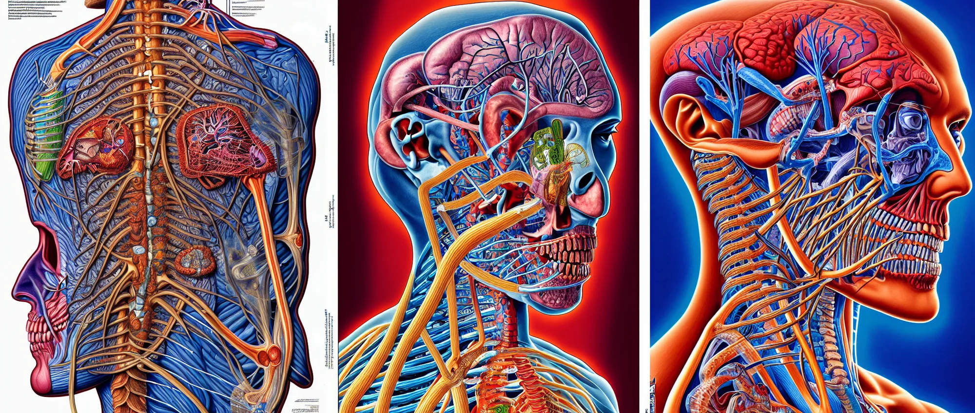 Prompt: an anatomical illustration of Aquaju from a medical journal by Nychos and Alex Grey, highly detailed, high detail, 8k