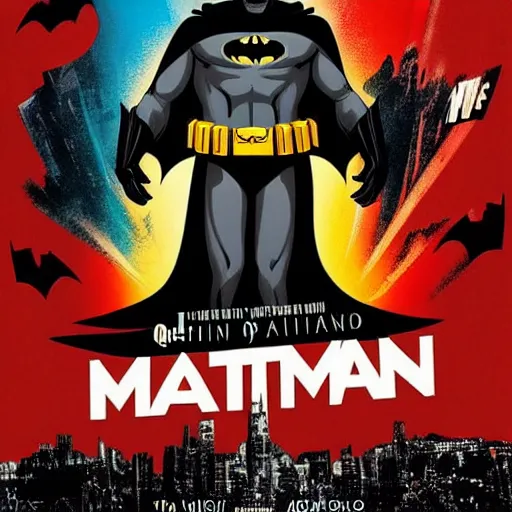 Image similar to a movie poster for 'Batman' by Quentin Tarantino