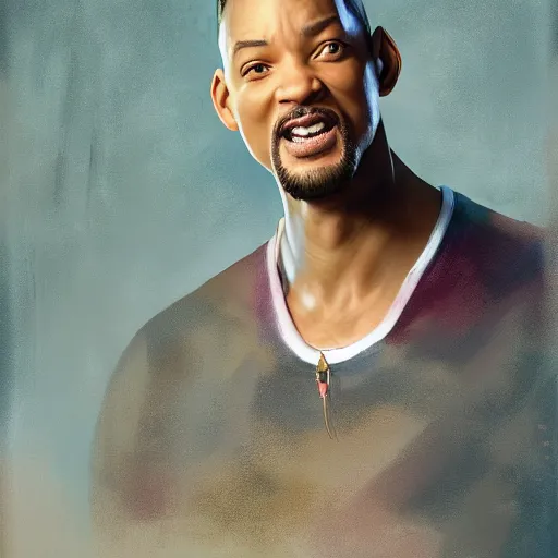 Prompt: will smith, artwork by cushart, krenz