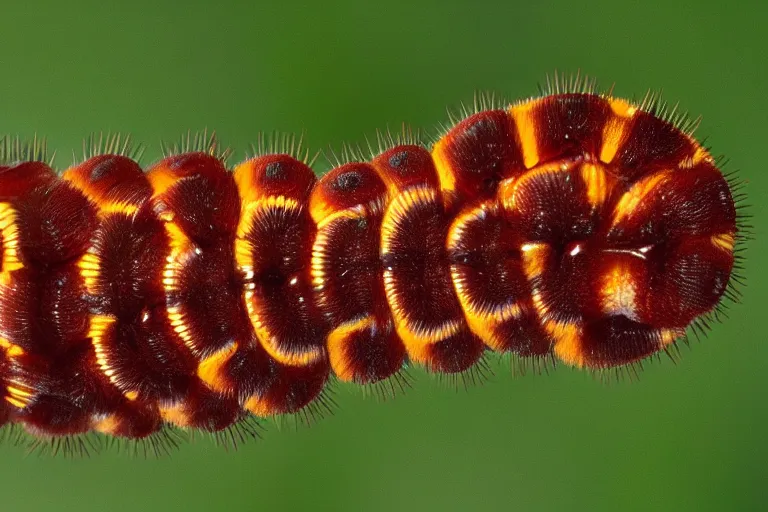 Prompt: hickory horned devil ( regal moth ) caterpillar award winning nature photography