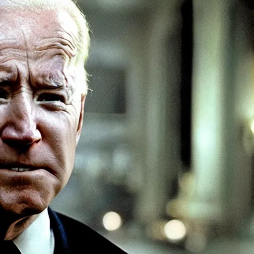 Prompt: a tv still of joe biden starring in road to perdition (2002)