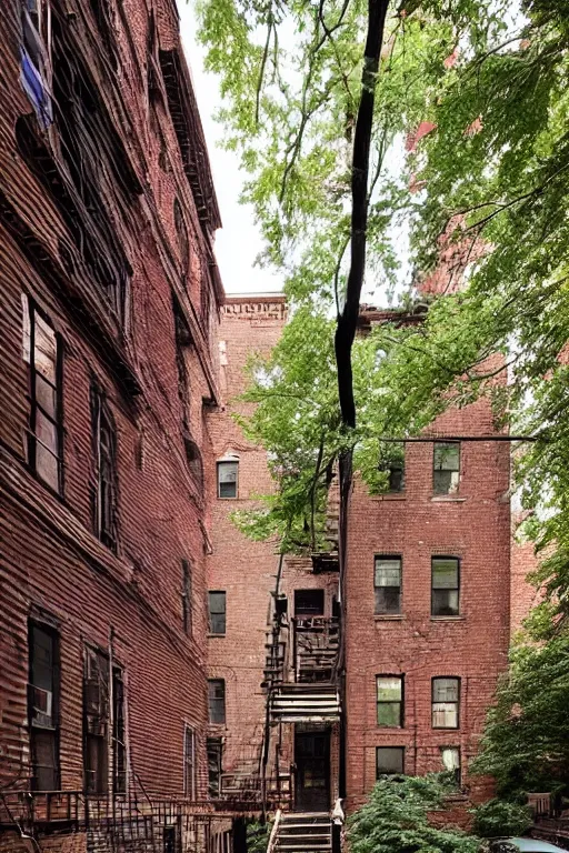 Prompt: (((((a ramshackle Manhattan brick brownstone deep in the forest))))) by Samuel Schultz!!!!!!!!!!!!!!!!!!!!!!!!!!!