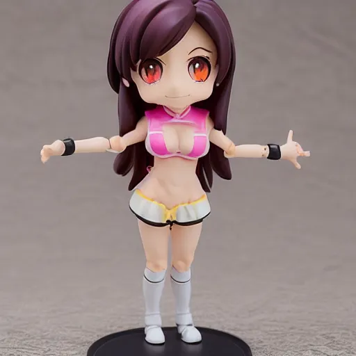 Prompt: Famous Streamer Amouranth Alinity KaceyTron LilyPichu as a Figma anime figurine. Posable PVC action figurine. Detailed artbreeder face. Full body 12-inch Figma anime statue.