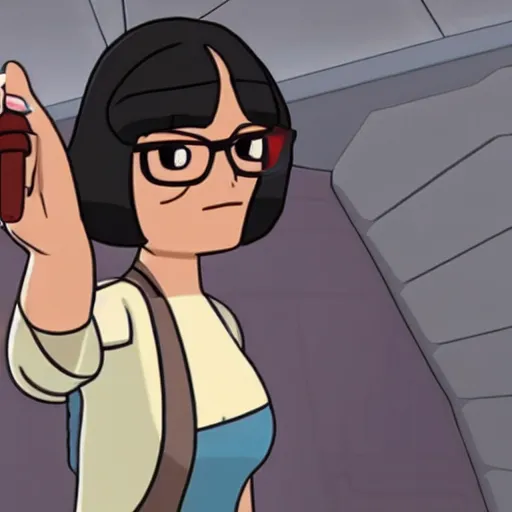 Image similar to A still of Tina Belcher in Star Wars: The Clone Wars (2008)