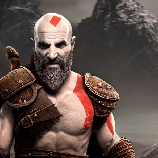 Image similar to bill murray as the protagonist of god of war, screenshot