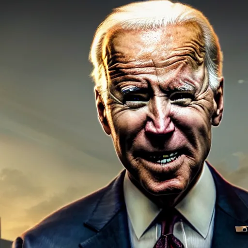 Image similar to joe biden as batman, haunted, spooky, scary, by sam guay, moody lighting, hyperrealism, finely detailed 4 k, octane render