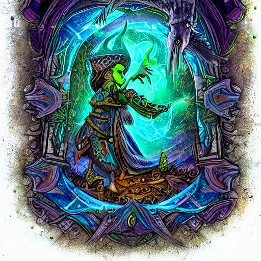 Image similar to seer magic spell, prediction magic spell with a magic eye art, hearthstone coloring style, epic fantasy style art, fantasy epic digital art