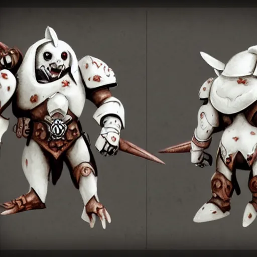 Image similar to cute white mouse in the style of warhammer 4 0 k, epic, concept art, trending on artstation