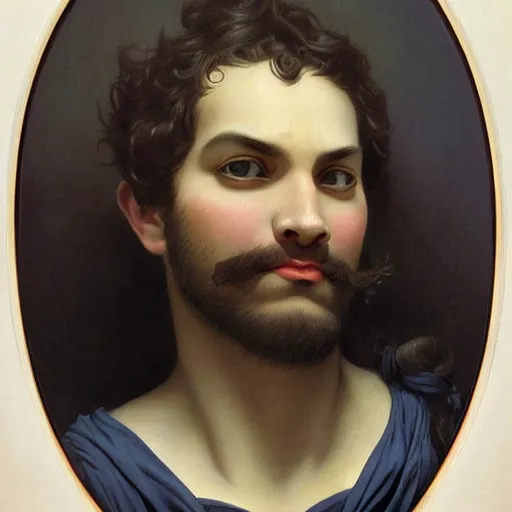 Image similar to a vintage portrait painting of a gentleman half ogre half man, art by artgerm and anna dittman and william - adolphe bouguereau