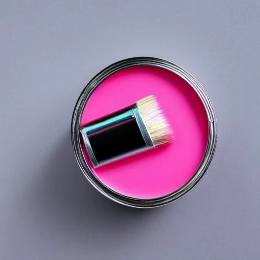 Prompt: can of paint, minimal, modern, solid colors, pink