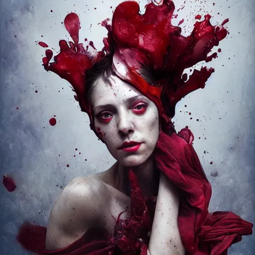 Prompt: scarlet witch by brooke shaden and alberto seveso and eve ventrue and john salminen and tim okamura, trending on artstation hq, deviantart, pinterest, 4 k uhd image