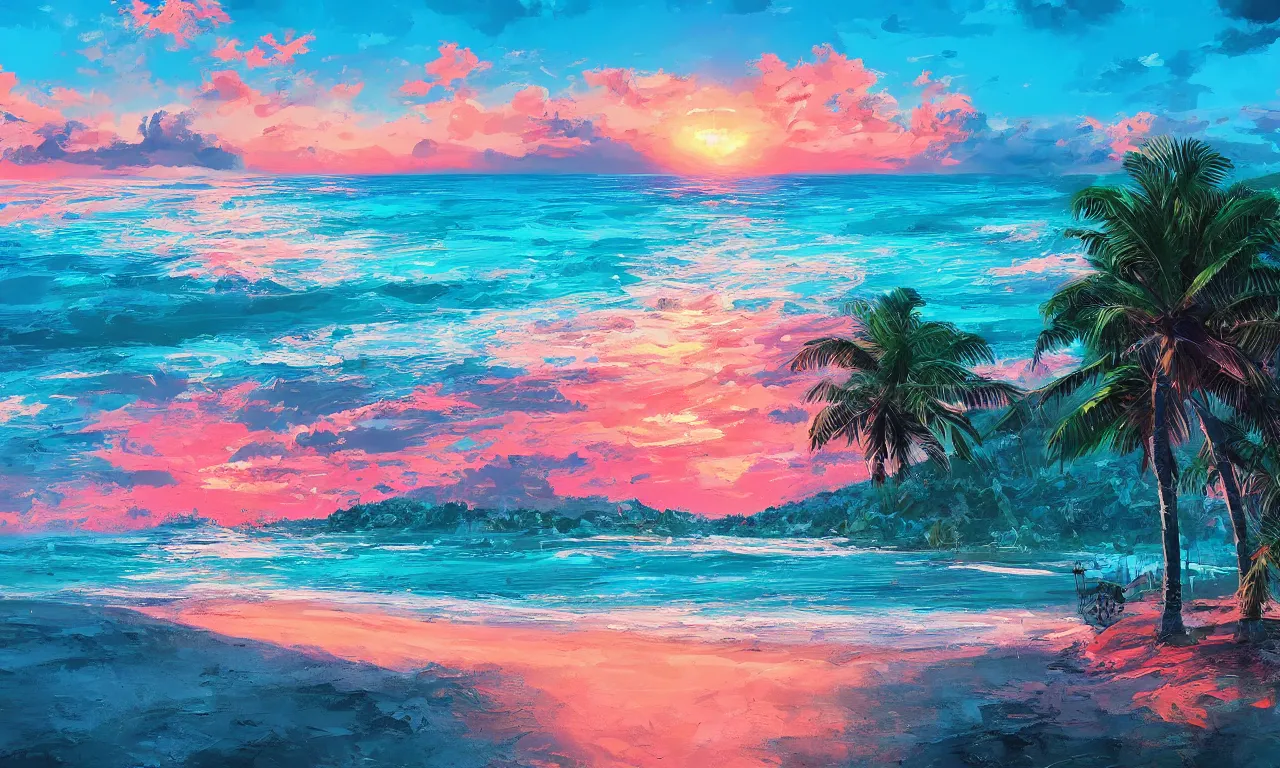 Image similar to paradise beach by alena aenami artworks in 4 k