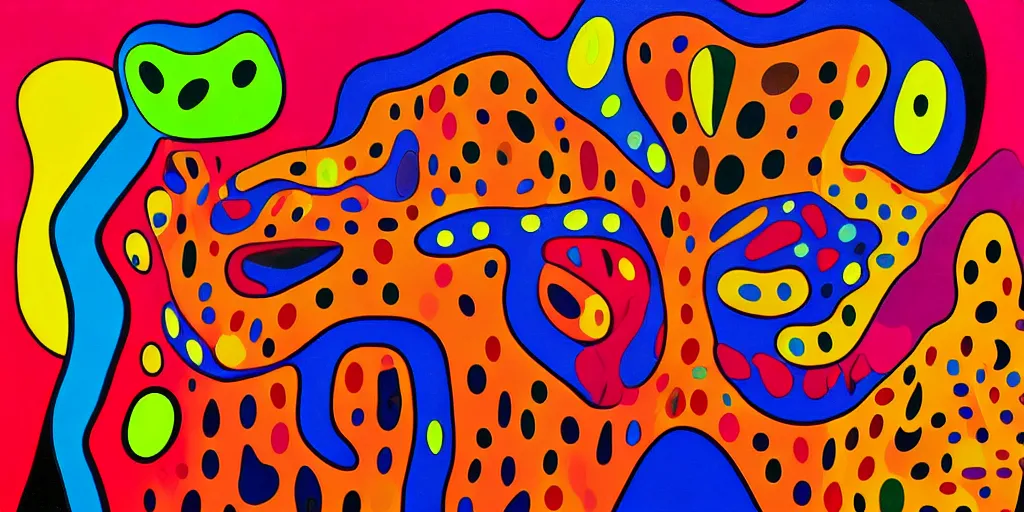 Image similar to a man being overcome by love, psychedelic dripping colors, detailed painting by painting by man ray and pablo amaringo yayoi kusama