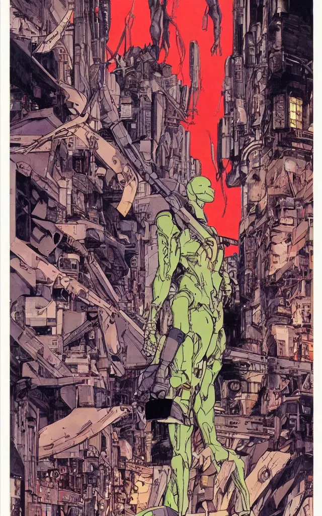 Prompt: evangelion unit 2 berserk. portrait by stonehouse and jean giraud and will eisner. realistic proportions. dystopian. cyberpunk, blade runner, concept art, cel shading