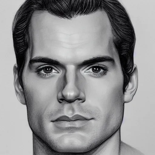 Prompt: portrait of henry cavill, pencil drawing, caricature