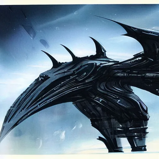 Image similar to darilect spaceship from alien concept art with batman