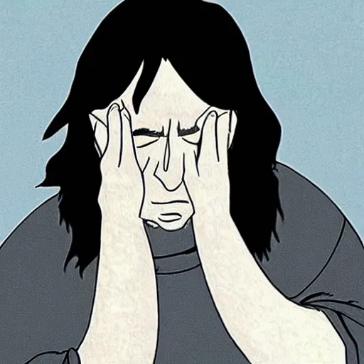 Image similar to severus snape crying like a baby